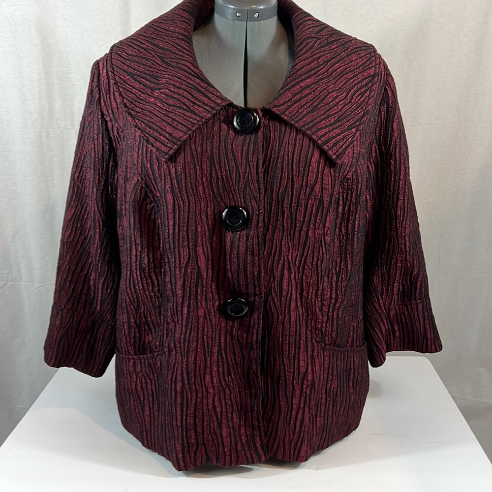 Lane Bryant Plus Size Womens Sz 22 Button Front 3/4 sleeve Dressy Jacket